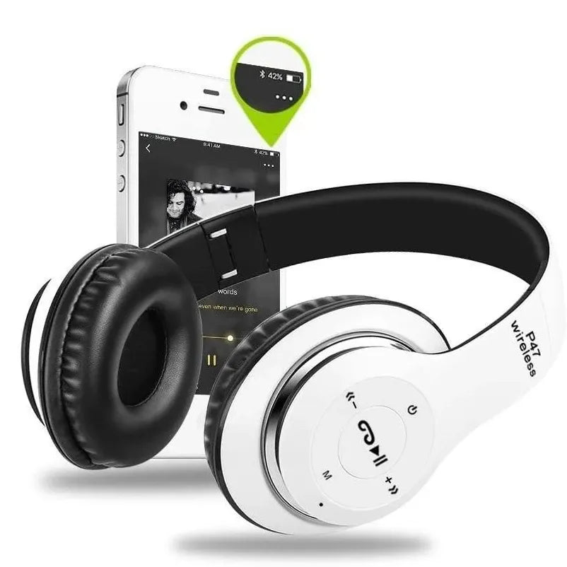 Căști Audio P47 Wireless Bluetooth – Alb
