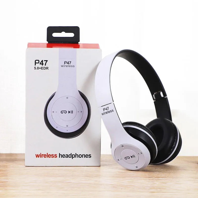 Căști Audio P47 Wireless Bluetooth – Alb