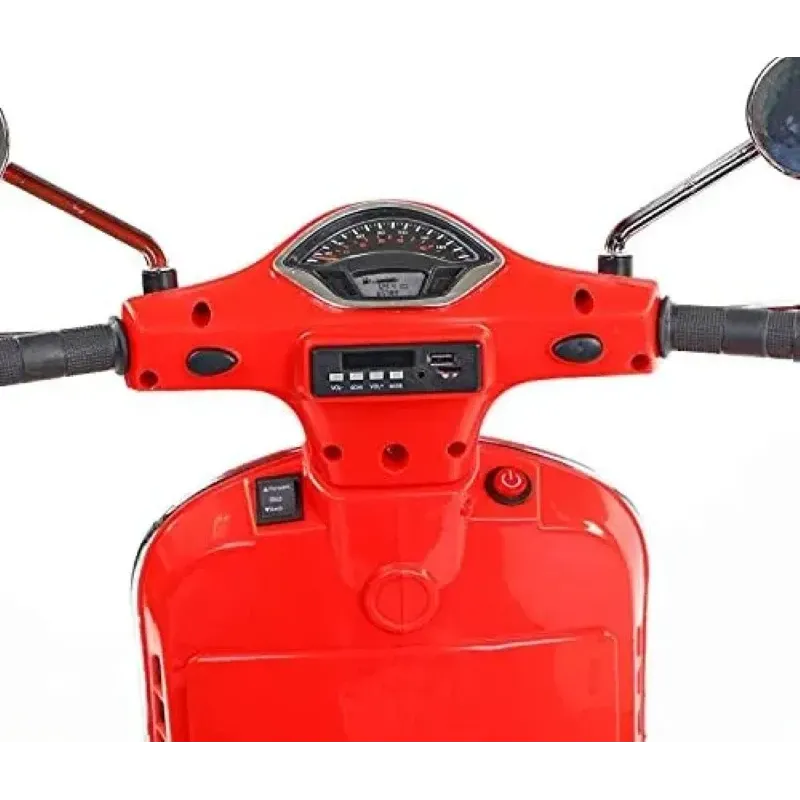 Scuter Electric pentru copii, lumini si claxon functionale, design realist, rosu