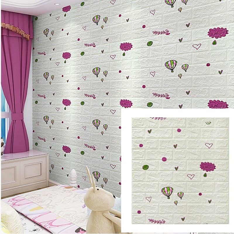 Set 10 x Tapet Autocolant, 3D, Usor de Montat, Rezistent la Apa, Modern, Model Nori-Roz 70x77 cm