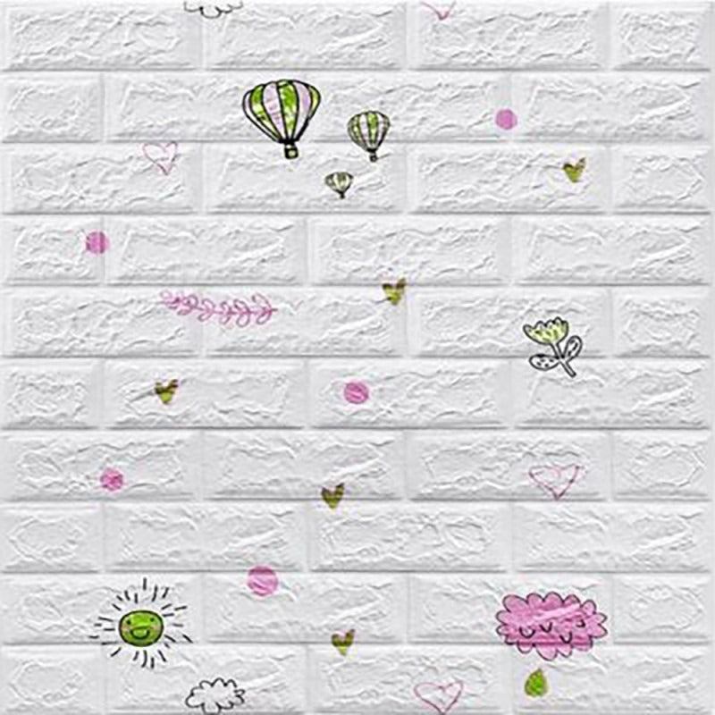 Set 10 x Tapet Autocolant, 3D, Usor de Montat, Rezistent la Apa, Modern, Model Nori-Roz 70x77 cm