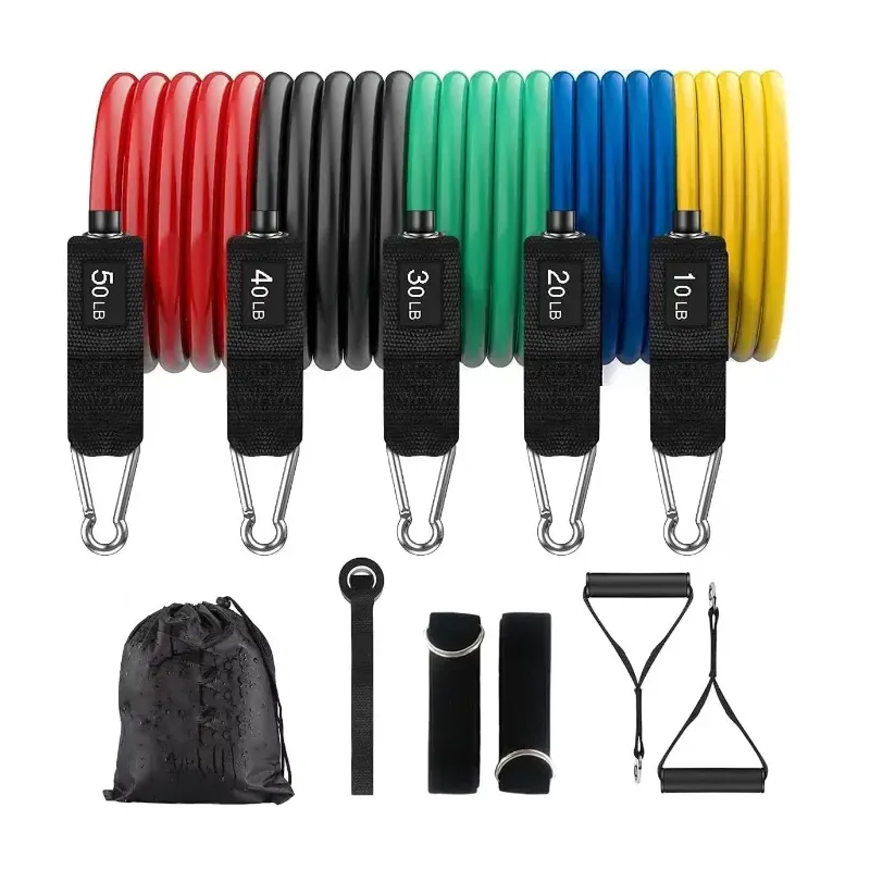 Sistem de Antrenament Fitness cu Corzi Extensibile – Set 11 Piese 🏋️♀️