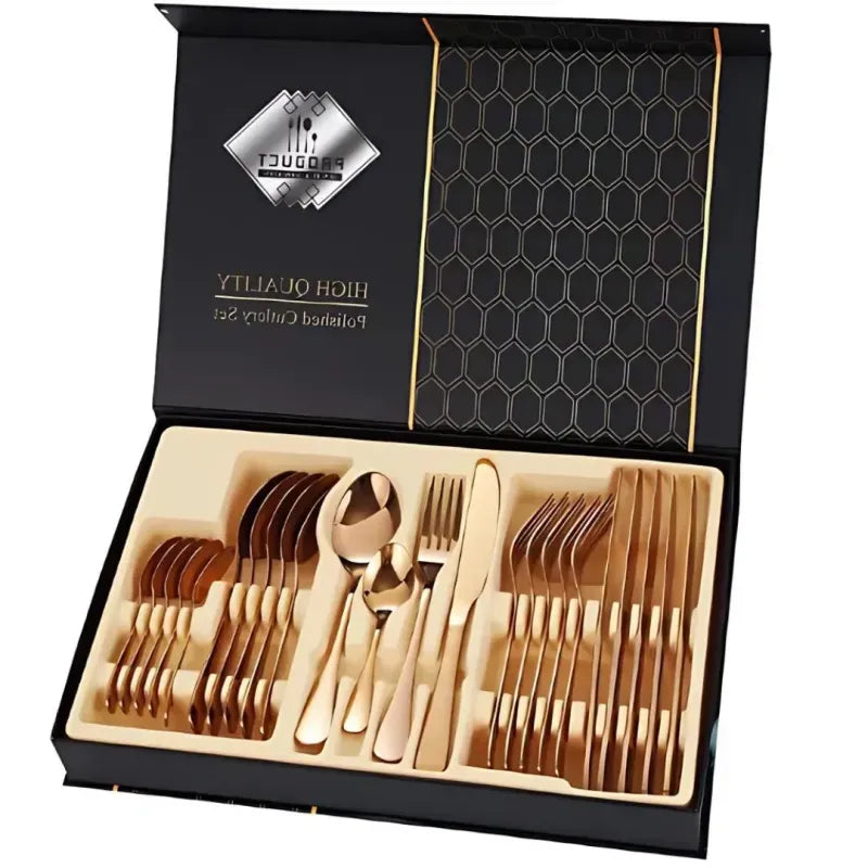 Set 24 Piese Tacâmuri – Rose Gold/Arămiu 🍴