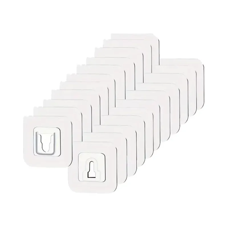Suport Dublu de Fixare Transparent, Adeziv, pentru Suspendat sau Fixare diverse Obiecte, Set 10 perechi