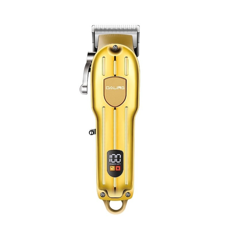 Masina tuns profesionala GM-6695, cu acumulator, carcasa metalica, cu afisaj, cu 4 piepteni, gold