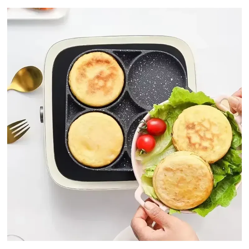 Tigaie pentru Mic Dejun, Oua si mini Pancake pentru aragaz, plite cu inductie si electrica