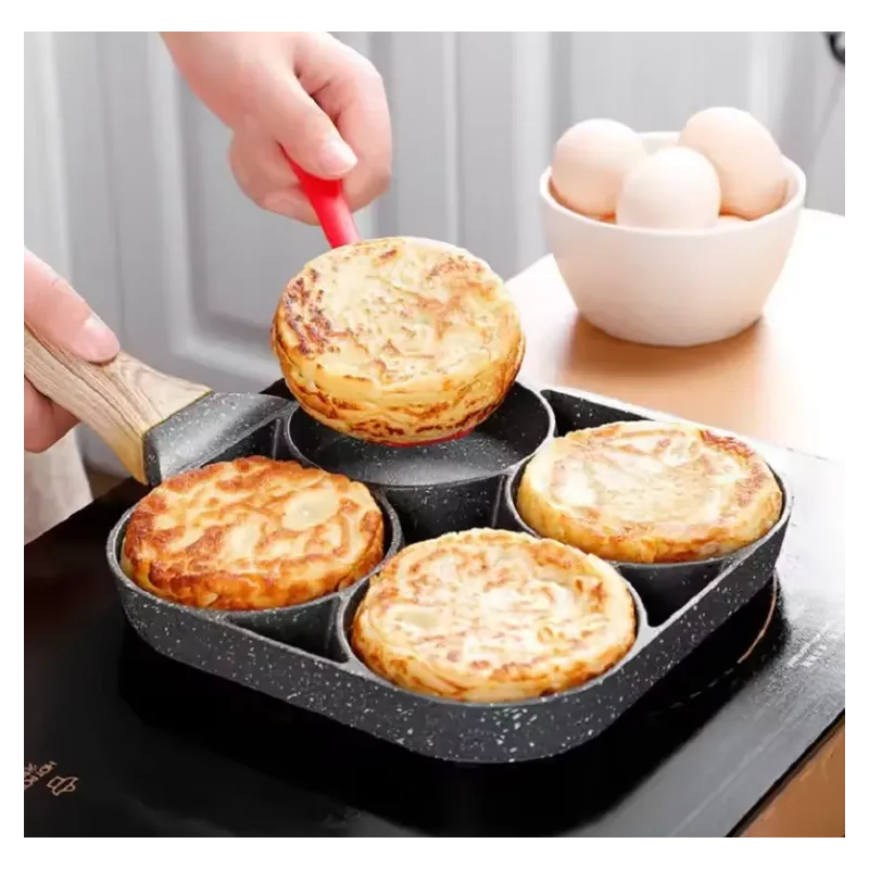 Tigaie pentru Mic Dejun, Oua si mini Pancake pentru aragaz, plite cu inductie si electrica