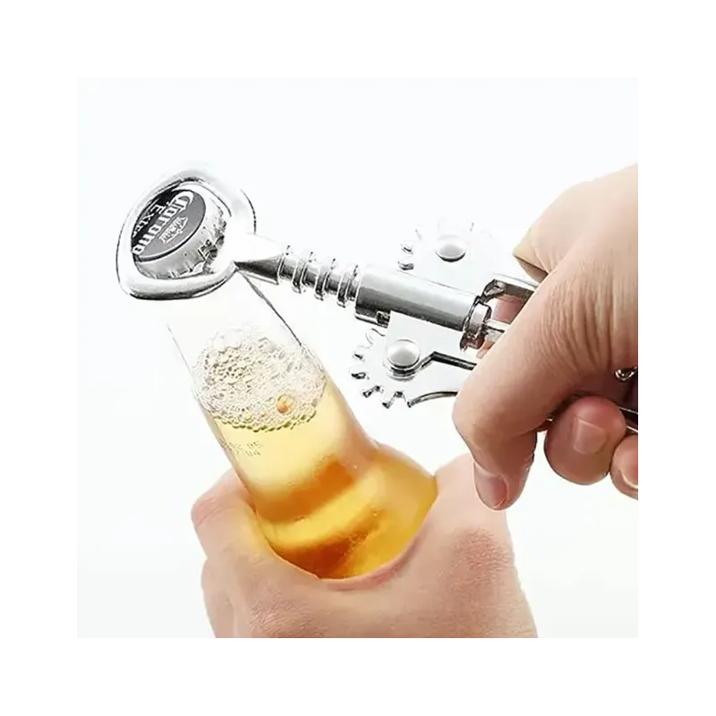 Tirbușon Multifuncțional din Oțel Inoxidabil – Argintiu 🍇