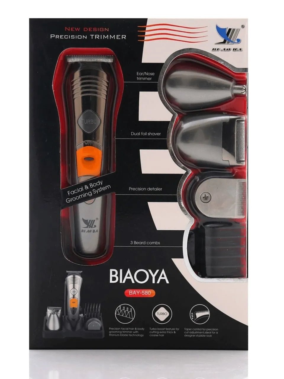 📣Mașină de Tuns, Ras, Trimmer și Contur 7 în 1 - Biaoya 580! ✨
