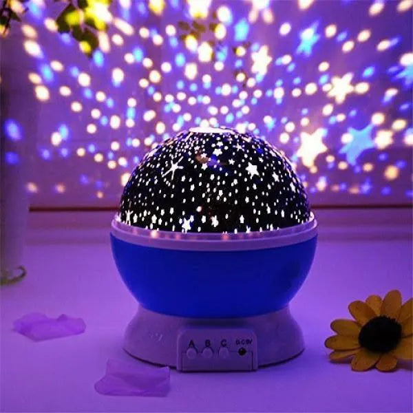 🌟 Lampa de veghe cu Proiector Rotativ cu Stele și Lună, blue