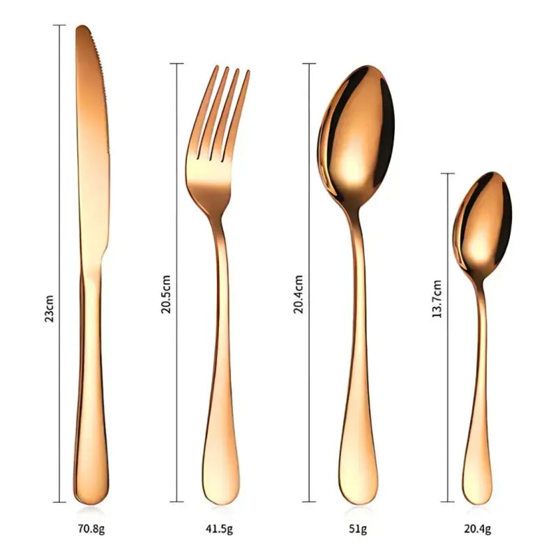 Set 24 Piese Tacâmuri – Rose Gold/Arămiu 🍴