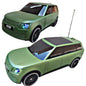 Boxa portabila stil Range Rover, Incarcare Solara, 10W, bluetooth, Radio FM, Antena, USB, MP3, TF, Verde