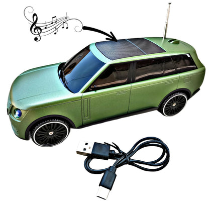 Boxa portabila stil Range Rover, Incarcare Solara, 10W, bluetooth, Radio FM, Antena, USB, MP3, TF, Verde