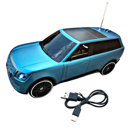 Boxa portabila stil Range Rover, Incarcare Solara, 10W, bluetooth, Radio FM, Antena, USB, MP3, TF, Blue