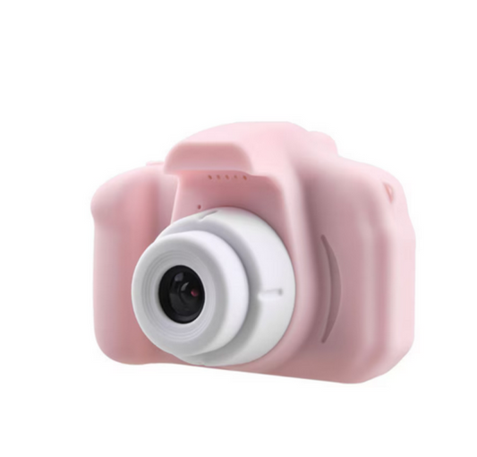 Camera foto interactiva copii full HD, cu 4 jocuri incluse, 7 scene si 4 cadre foto distractive, culoare roz