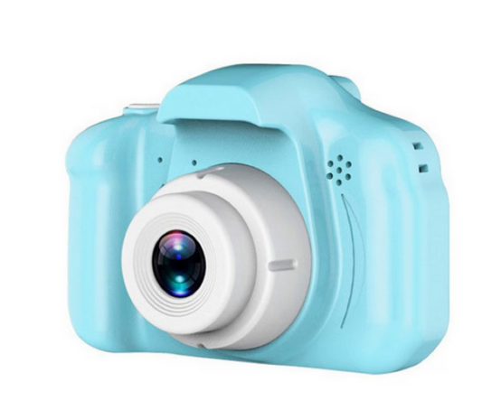 Camera foto interactiva copii full HD, cu 4 jocuri incluse, 7 scene si 4 cadre foto distractive, culoare blue