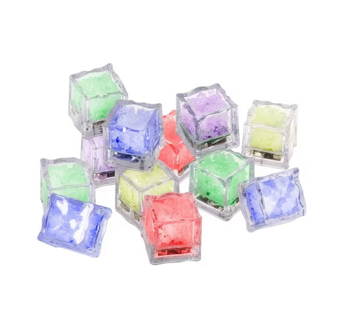 Cuburi de gheata iluminate, 12 cuburi cu LED pentru bauturi, cu lumini schimbatoare