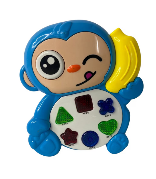 Jucarie interactiva bebelusi, Monkey cu lumini si sunete, 15 cm x 13 cm