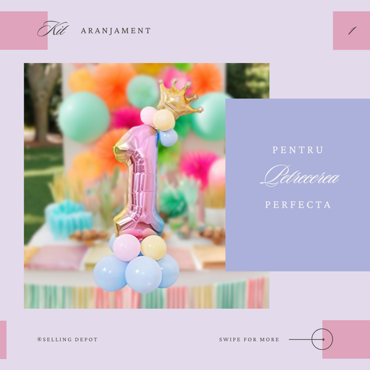 Kit Aranjament din Baloane Cifra 1 Multicolor -