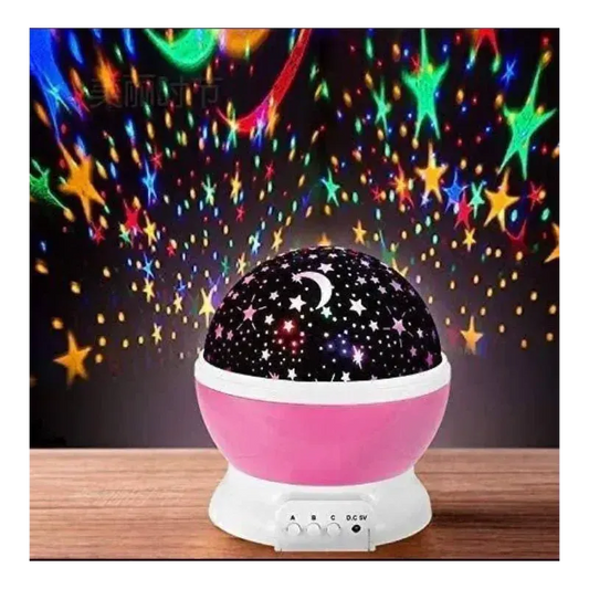 🌟 Lampa de veghe cu Proiector Rotativ cu Stele și Lună, Roz