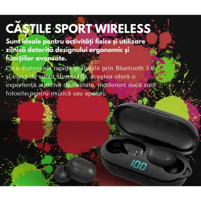 Casti Wireless H6 TWS In-Ear Bluetooth, Negru