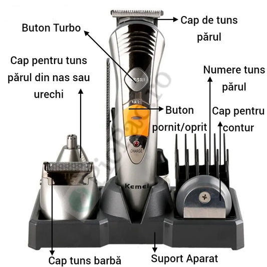 📣Mașină de Tuns, Ras, Trimmer și Contur 7 în 1 - Biaoya 580! ✨