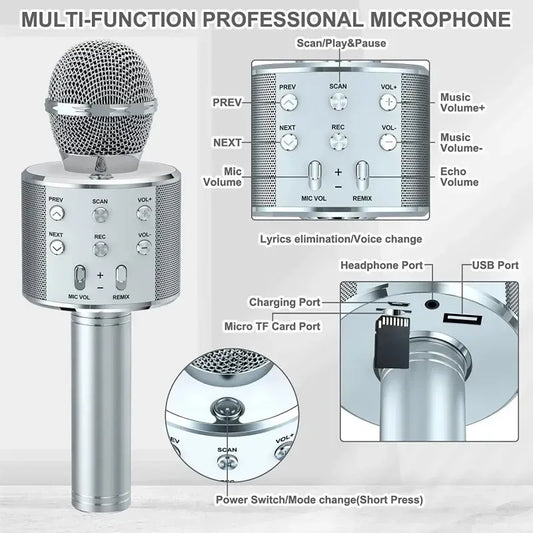 Microfon Wireless pentru Karaoke cu Bluetooth – Distracția începe aici! 🎤