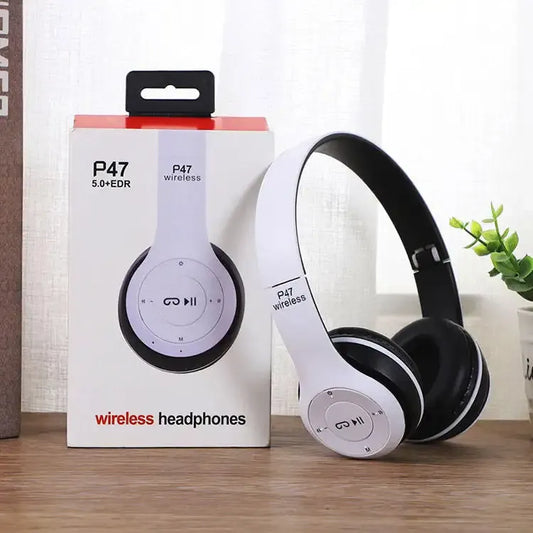 Căști Audio P47 Wireless Bluetooth – Alb