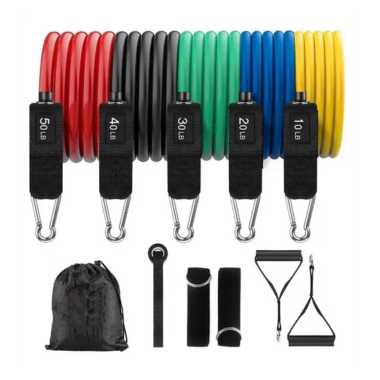 Sistem de Antrenament Fitness cu Corzi Extensibile – Set 11 Piese 🏋️‍♀️