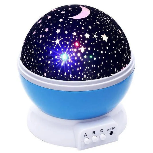 🌟 Lampa de veghe cu Proiector Rotativ cu Stele și Lună, blue